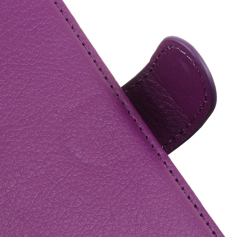 Pour IPhone 14 Pro Max 6,7 Pouces Litchi Texture Anti-Fall Protection PU Couver Couverture Portefeuille Magnétique Case De Téléphone Portable - Violet
