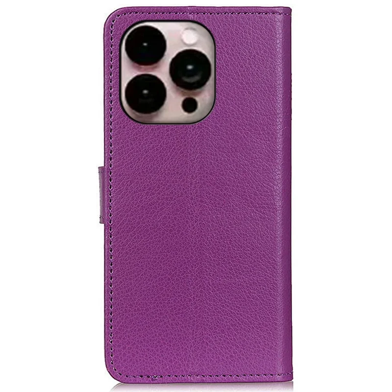 Pour IPhone 14 Pro Max 6,7 Pouces Litchi Texture Anti-Fall Protection PU Couver Couverture Portefeuille Magnétique Case De Téléphone Portable - Violet
