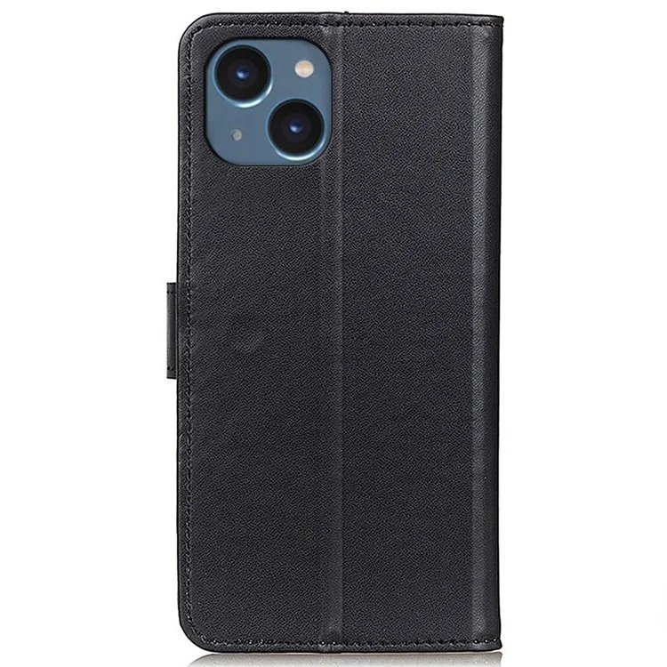 For iPhone 14 6.1 inch Wallet Phone Case PU Leather Stand Function Magnetic Folio Flip Folding Cover - Black