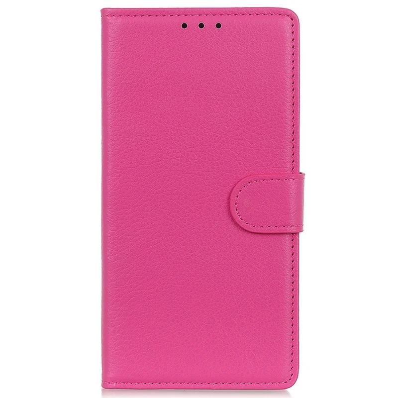 For iPhone 14 Pro 6.1 inch Litchi Texture Wear-resistant PU Leather Cover Stand Magnetic Protective Drop-proof Wallet Case - Rose