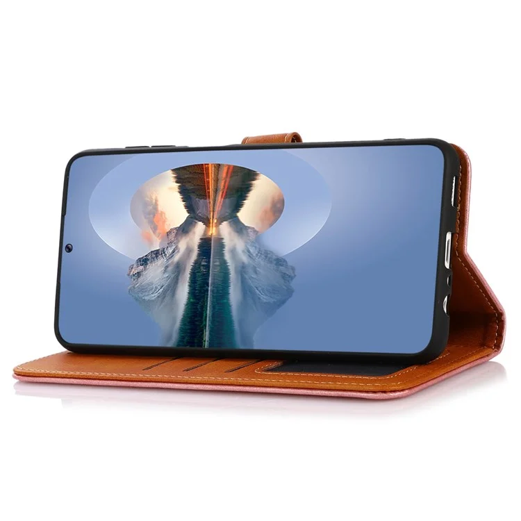 Khazneh Para IPhone 14 Max 6.7 Pulgadas Protector De Teléfono Plegable Flip De Cuero Dual Flip Willet Case Con Hebilla - Marrón