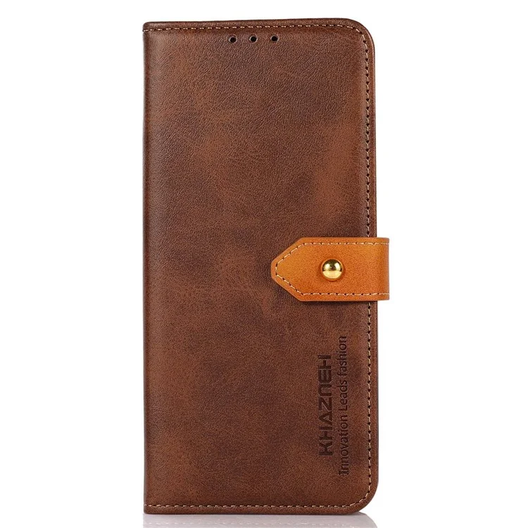 Khazneh Para IPhone 14 Max 6.7 Pulgadas Protector De Teléfono Plegable Flip De Cuero Dual Flip Willet Case Con Hebilla - Marrón