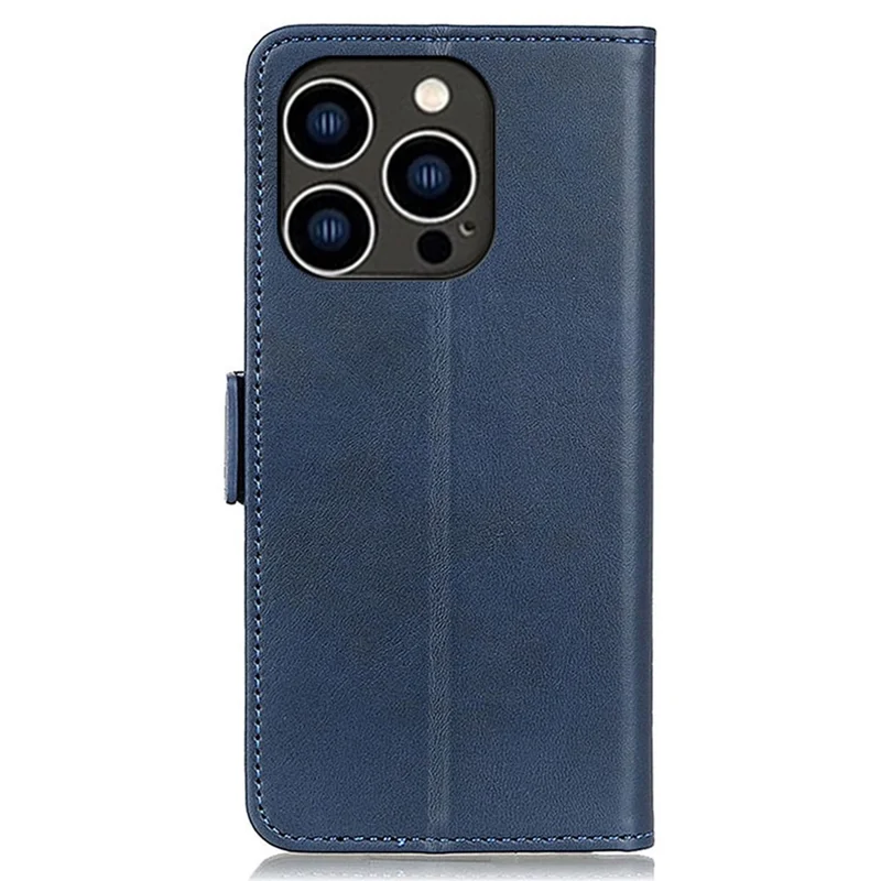 Futerał z fakturalnej skóry PU z funkcją portfela i podstawki na iPhone 14 Pro 6,1 cala - Niebieski