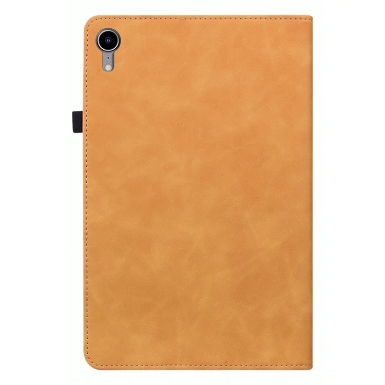 For iPad mini (2024) / mini (2021) Anti-Drop Solid Color Tablet Case with Zipper Pocket Shockproof PU Leather Tablet Protective Cover Wallet Stand - Yellow