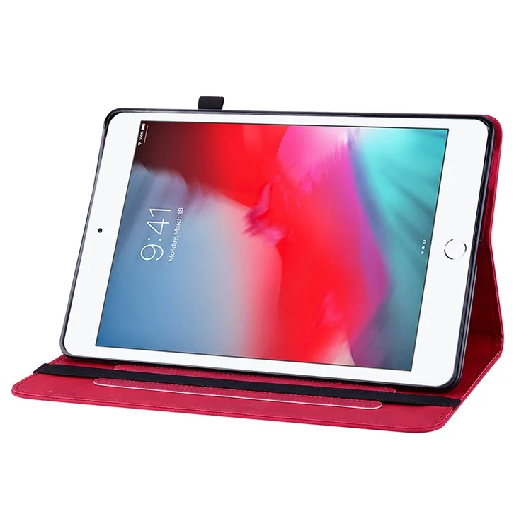 Per iPad mini (2019) 7.9 pollici / iPad mini 4 / iPad mini 3 / iPad mini 2 / iPad mini Custodia per tablet a colore solido con tasca con cerniera Copertura completa Custodia per tablet antiurto in pelle PU con supporto a portafoglio - Rosso