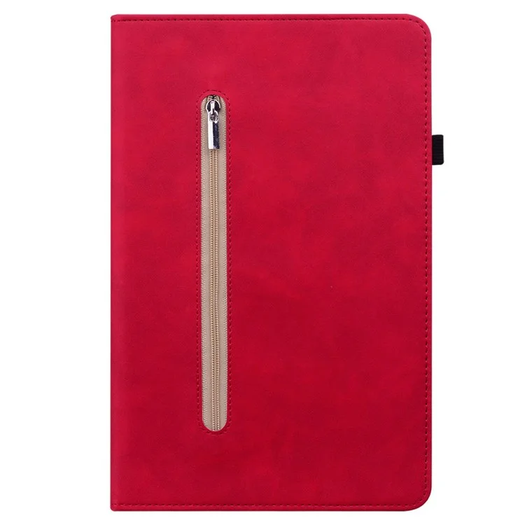 Per iPad mini (2019) 7.9 pollici / iPad mini 4 / iPad mini 3 / iPad mini 2 / iPad mini Custodia per tablet a colore solido con tasca con cerniera Copertura completa Custodia per tablet antiurto in pelle PU con supporto a portafoglio - Rosso