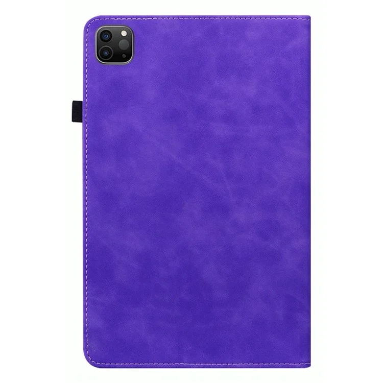 Für iPad Pro 12.9 (2020) / (2021) / (2022) Solid Color Tablet Case mit Reißverschlusstasche, stoßfest, PU-Leder, Tablet-Schutzhülle, Wallet-Design, Ständer, verstärkte Abdeckung - Lila