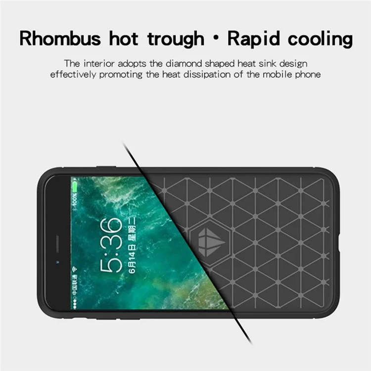 MOFI Para iPhone 7 Plus 5.5 pulgadas/8 Plus 5.5 pulgadas Funda de Teléfono Móvil con Textura de Fibra de Carbono Cepillada de TPU Resistente a Arañazos - Rojo