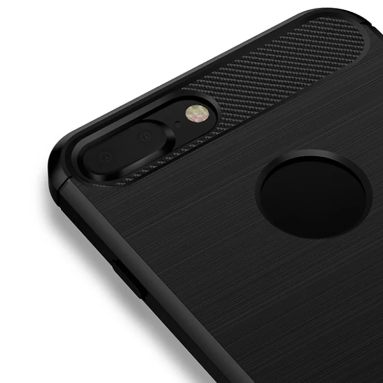 MOFI Para iPhone 7 Plus 5.5 pulgadas/8 Plus 5.5 pulgadas Funda de Teléfono Móvil con Textura de Fibra de Carbono Cepillada de TPU Resistente a Arañazos - Rojo