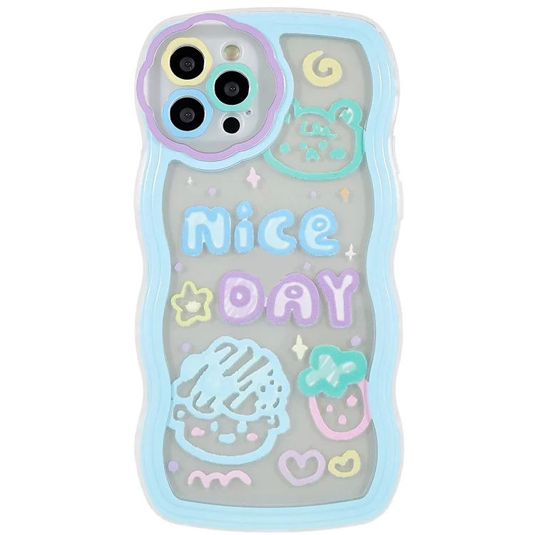 Pour Iphone 12 Pro 6,1 Pouces TPU Soft TPU Coie de Téléphonisation Lumine de Protecteur Solle de Phohelle de Protecte - Bleu