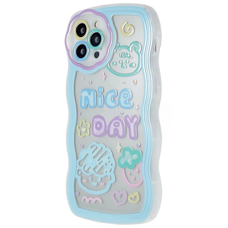 Pour Iphone 12 Pro 6,1 Pouces TPU Soft TPU Coie de Téléphonisation Lumine de Protecteur Solle de Phohelle de Protecte - Bleu