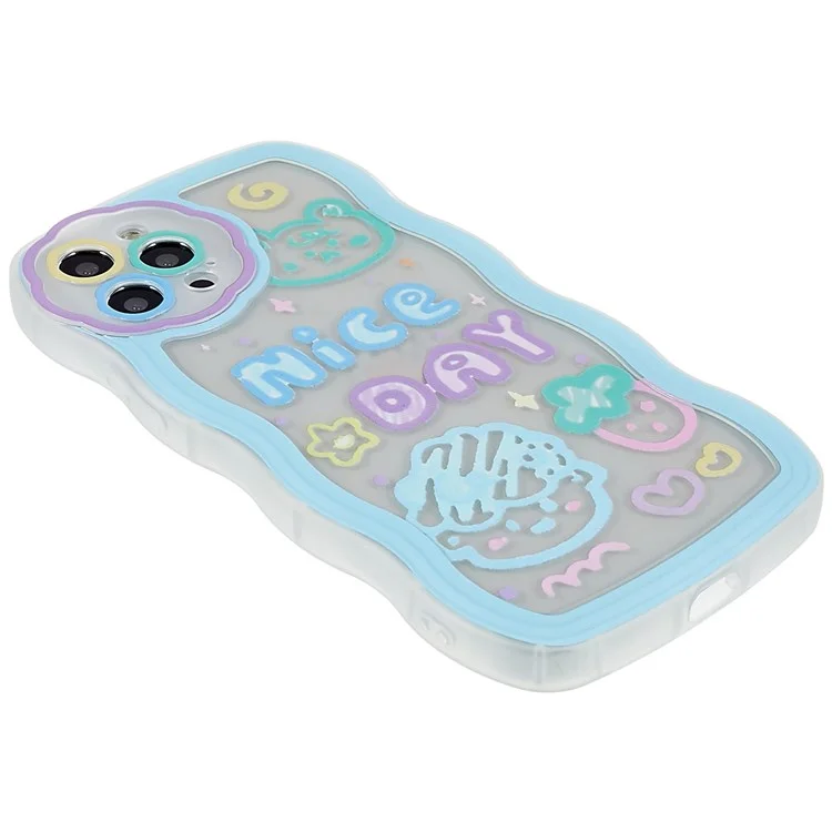 Pour Iphone 12 Pro 6,1 Pouces TPU Soft TPU Coie de Téléphonisation Lumine de Protecteur Solle de Phohelle de Protecte - Bleu