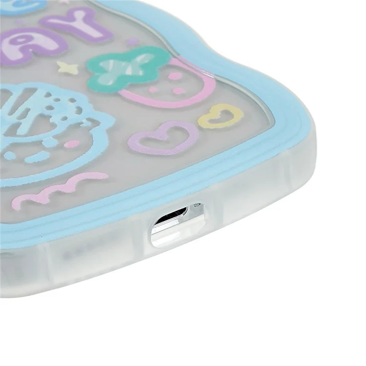 Pour Iphone 12 Pro 6,1 Pouces TPU Soft TPU Coie de Téléphonisation Lumine de Protecteur Solle de Phohelle de Protecte - Bleu