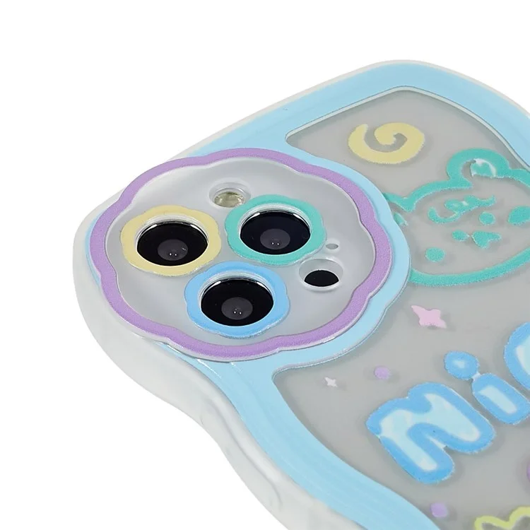Pour Iphone 12 Pro 6,1 Pouces TPU Soft TPU Coie de Téléphonisation Lumine de Protecteur Solle de Phohelle de Protecte - Bleu