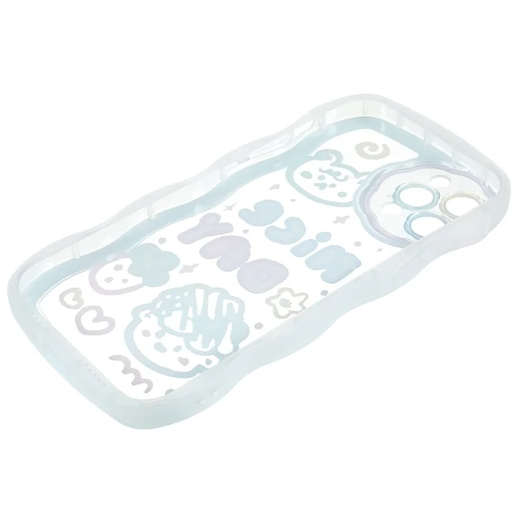 Pour Iphone 12 Pro 6,1 Pouces TPU Soft TPU Coie de Téléphonisation Lumine de Protecteur Solle de Phohelle de Protecte - Bleu