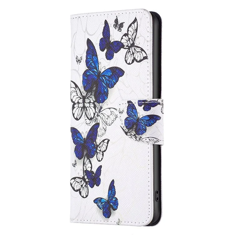 BF Pattern Printing Leather Series-2 for iPhone 14 Pro 6.1 inch, Stand Wallet Function PU Leather Cover Inner TPU Phone Case - Butterflies