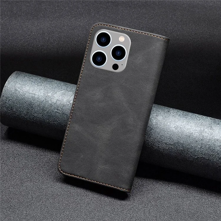 Binfen Color BF Leather Série-5 Caixa de Telefone Para Iphone 14 Pro Max 6,7 Polegadas, Caixa de Bloqueio de Couro RFID - Preto
