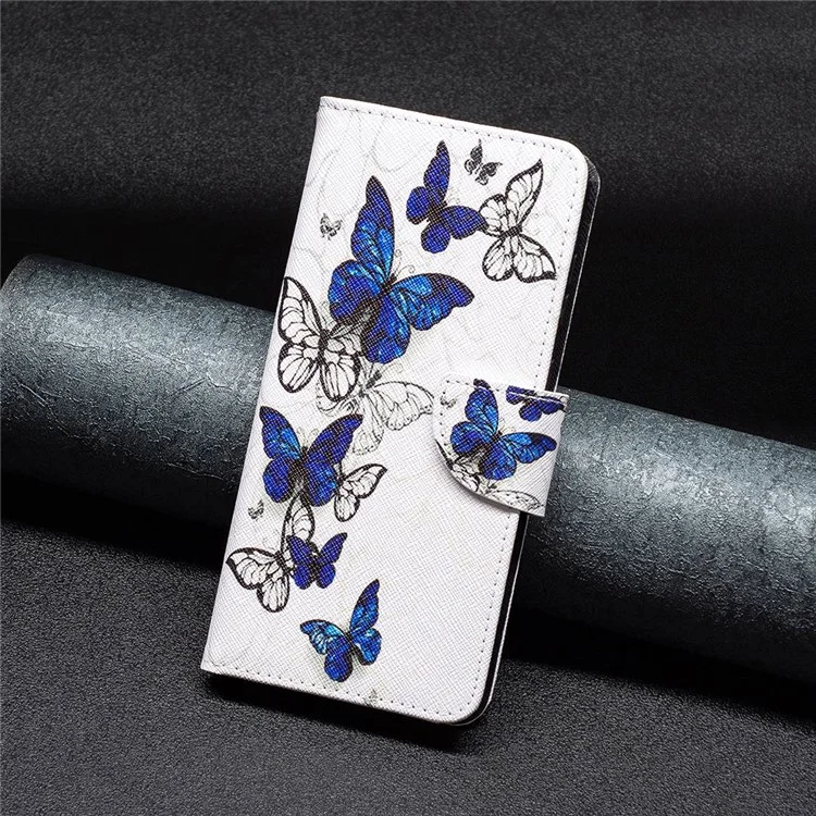 BF Pattern Printing Leather Series-2 for iPhone 14 Pro Max 6.7 inch Wallet Phone Case PU Leather Magnetic Clasp Stand Cover - Butterflies