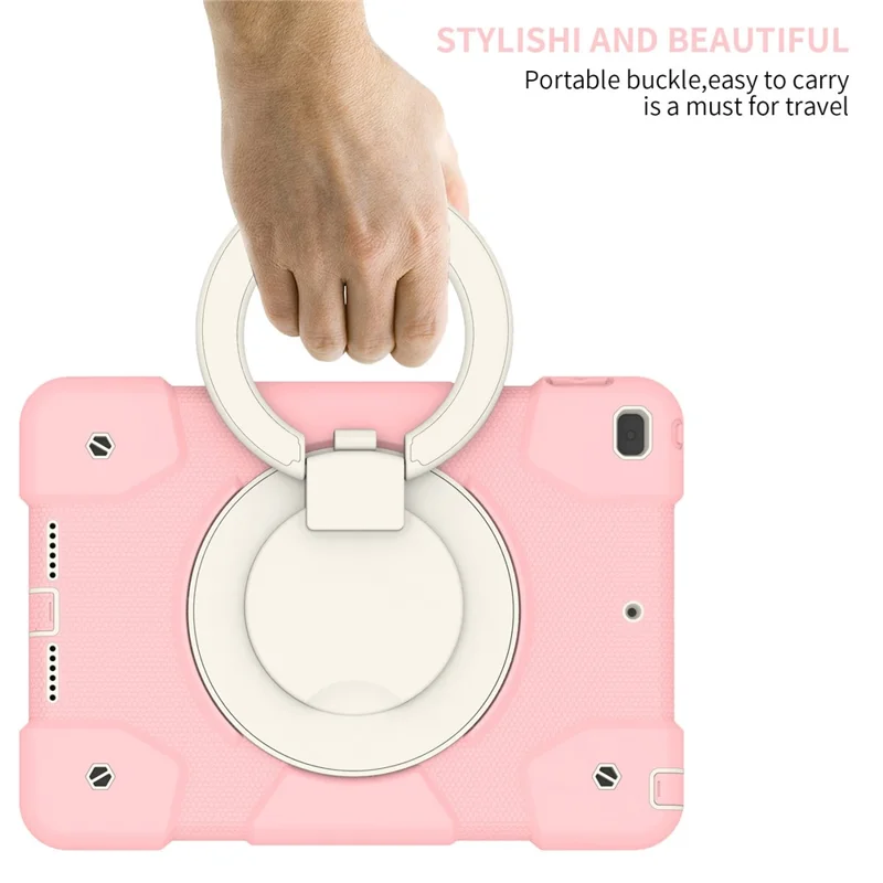 Para IPad 10.2 (2021)/(2019)/(2020) Case Protectora Anti-caza Cubierta De Tableta A Prueba De Choque Una Caja Resistente A Los Rasguños Livianos Con Correa De Patada/hombro - Sakura Rosa