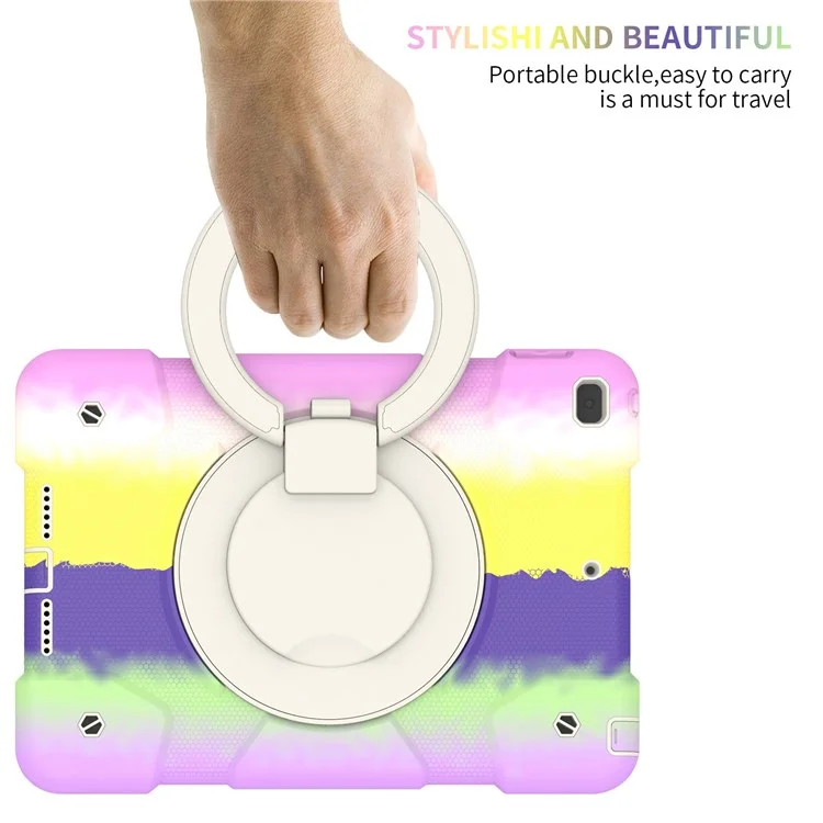 Per IPad 10.2 (2021)/(2019)/(2020) Custodia Anti-shock Anti-Fall Cover Cover Tablet Cover Di Protezione Portatile Resistente A Graffi Con Cavalletto/Porta A Matita - Viola Colorato