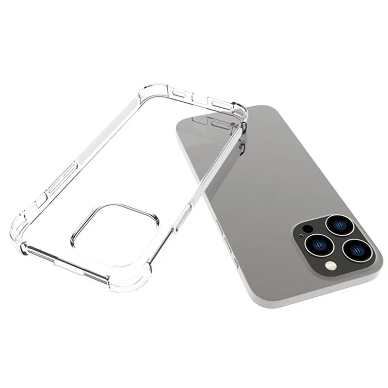 For iPhone 14 Pro Max 6.7 inch Anti-scratch Phone Case TPU Clear Protective Cellphone Cover Precise Cutouts Four Corners Drop-resistant Back Case