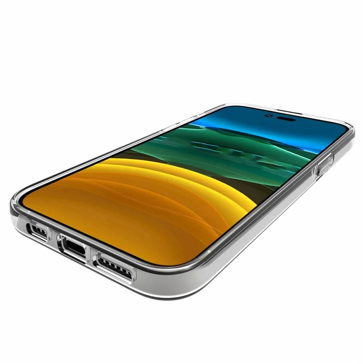 Para iPhone 14 Pro Max 6.7 pulgadas Funda de teléfono de TPU clara, resistente al desgaste y sin marcas de agua de la cubierta trasera suave