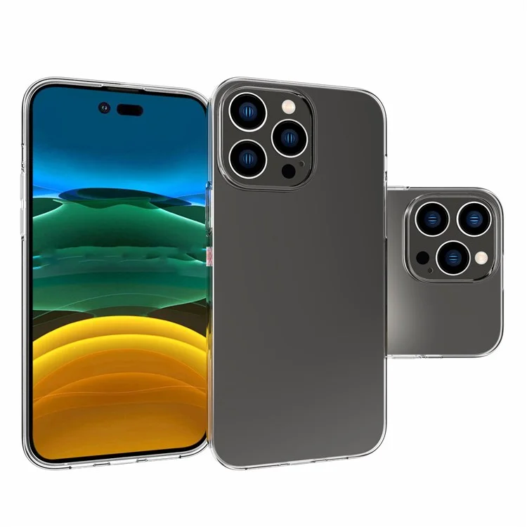 Para iPhone 14 Pro Max 6.7 pulgadas Funda de teléfono de TPU clara, resistente al desgaste y sin marcas de agua de la cubierta trasera suave