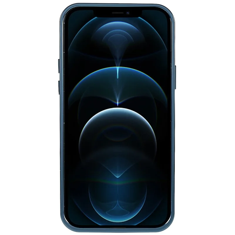 For iPhone 12 Pro 6.1 inch Anti-scratch Translucent Matte Cover Aluminium Alloy Bumper Frame Mobile Phone Case with Camera Lens Protector - Blue