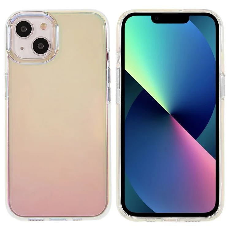 Pour IPhone 13 6,1 Pouces Électroplaste PC + TPU Hybrid Phone Case De Protection Anti-dépassement De Protection Anti-délai - Violet