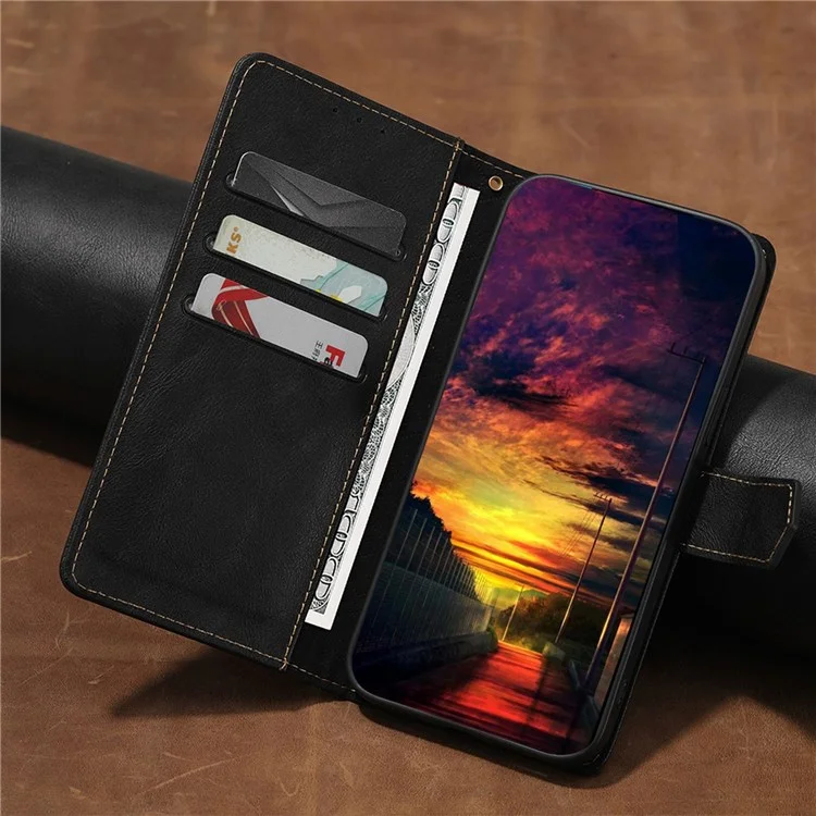 For iPhone 7/8 4.7 inch/SE (2020)/(2022) Waterproof Leather Phone Case RFID Blocking Magnetic Closure Anti-scratch Cellphone Cover with Wallet Stand - Black