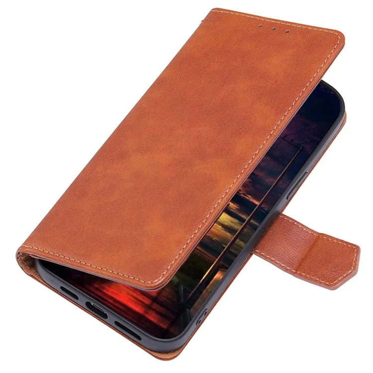 Pour iPhone 7/8 4,7 pouces/SE (2020)/(2022) Étui de téléphone en cuir étanche RFID Blocking Magnetic Closure Anti-scratch Cellphone Cover avec porte-monnaie Stand - Marron