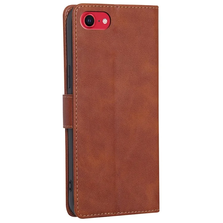 Pour iPhone 7/8 4,7 pouces/SE (2020)/(2022) Étui de téléphone en cuir étanche RFID Blocking Magnetic Closure Anti-scratch Cellphone Cover avec porte-monnaie Stand - Marron