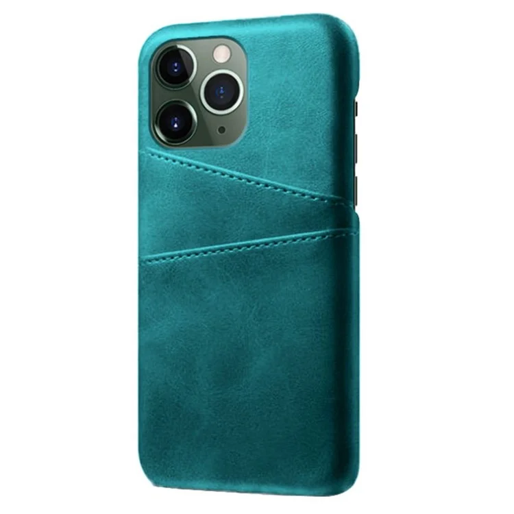 Phone Case for iPhone 14 Pro Max 6.7 inch Two Card Slots Scratch-resistant Drop-proof PU Leather Coated Hard PC Cover - Green