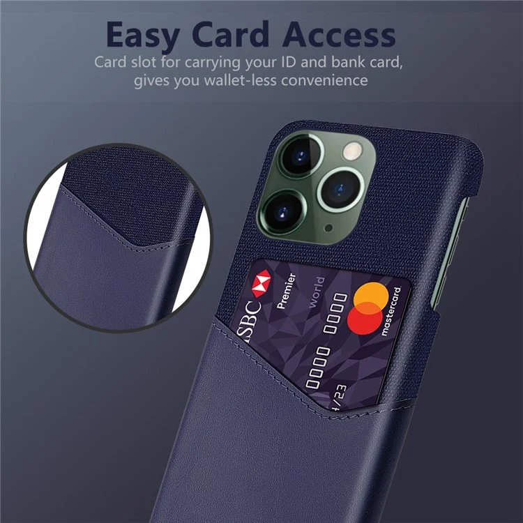 Per Iphone 14 Pro Max 6,7 Pollici Shock Resistente Alle Schede Ben Protetta Texture Texture Texture Case in Pelle Con Guscio a pc Duro Rivestito - Blu