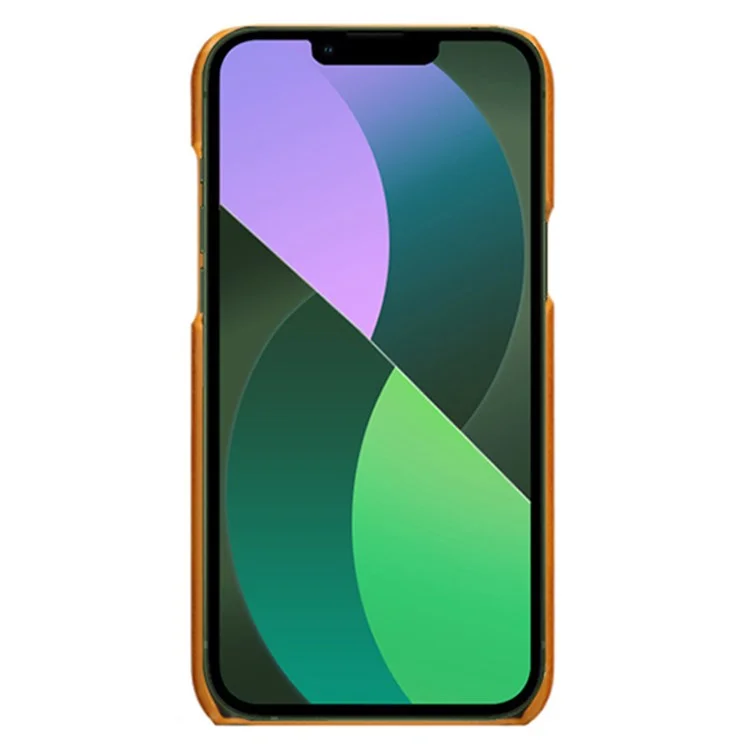 Case de Téléphone à L'épreuve Des Drops Pour Iphone 14 Max 6,7 Pouces, Coque de Téléphone PC en Cuir en Cuir PU Avec Des Emplacements à Double Carte - Orange