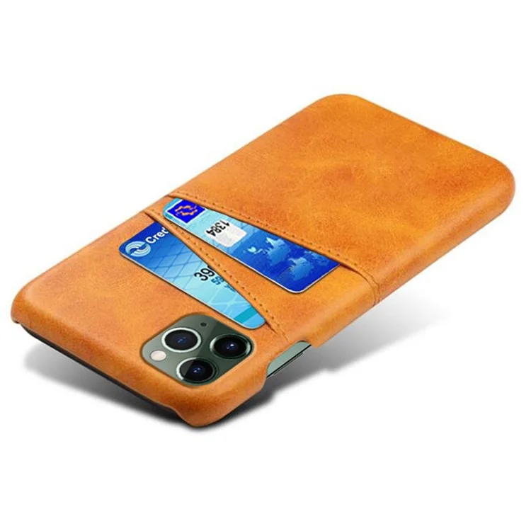 Case de Téléphone à L'épreuve Des Drops Pour Iphone 14 Max 6,7 Pouces, Coque de Téléphone PC en Cuir en Cuir PU Avec Des Emplacements à Double Carte - Orange