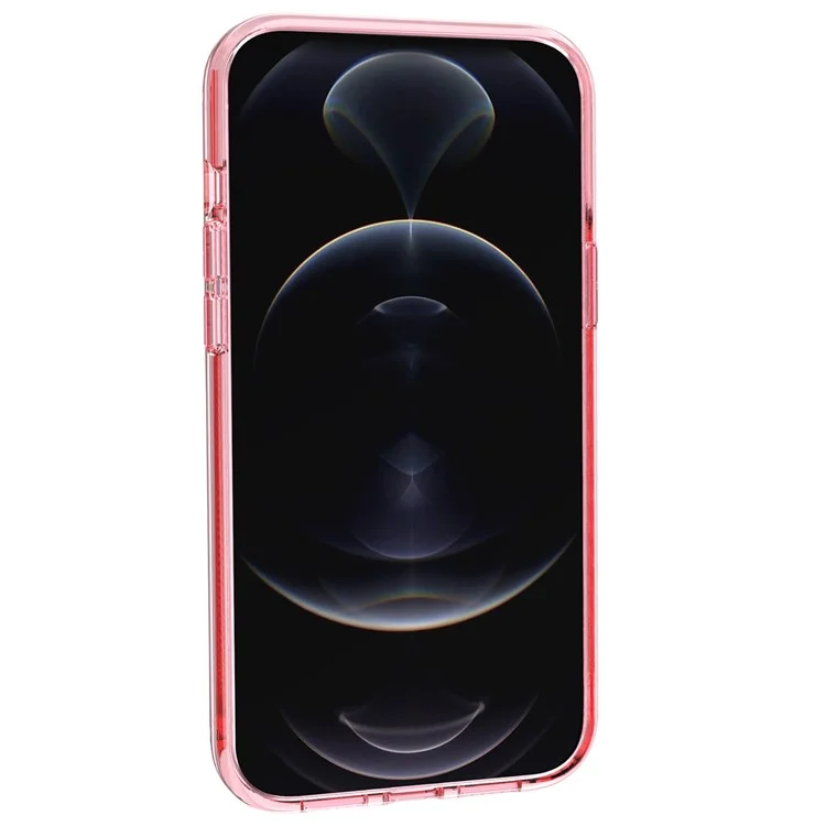 Transparent Phone Case for iPhone 14 6.1 inch, Anti-scratch Hard PC + Soft TPU Case Hybrid Cover - Transparent Pink