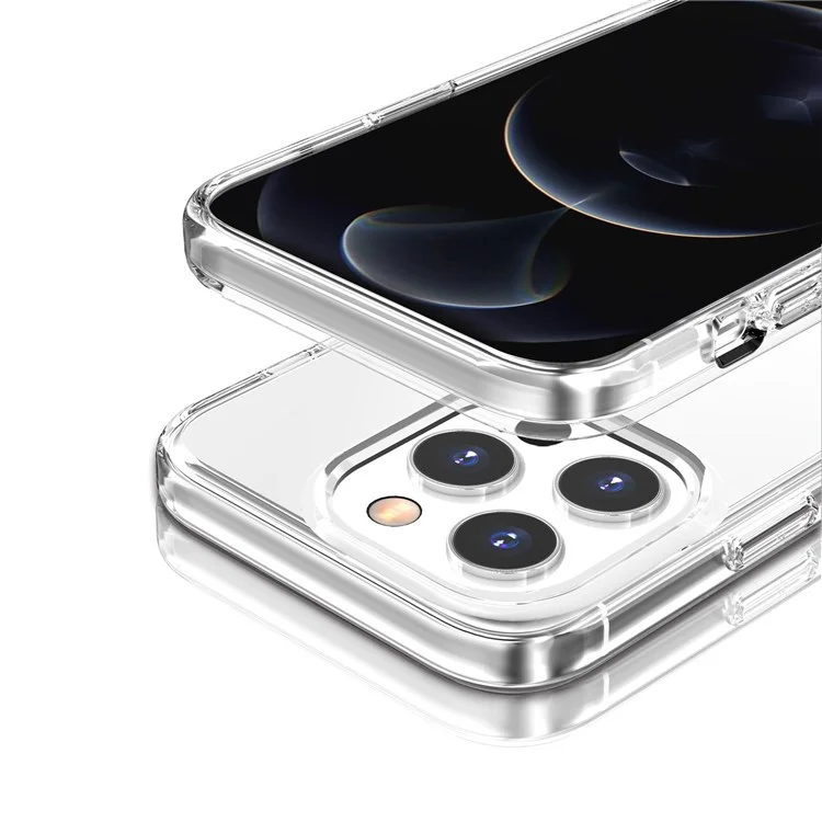 PC + TPU Hybrid Phone Case for iPhone 14 Pro 6.1 inch, Shockproof Crystal Clear Protective Cover - Transparent