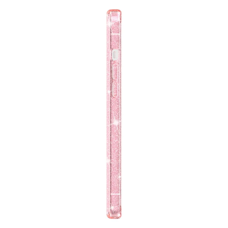 Étui en TPU souple et en PC dur avec paillettes pour iPhone 14 Plus 6,7 pouces, housse de protection anti-rayures pour téléphone - Rose