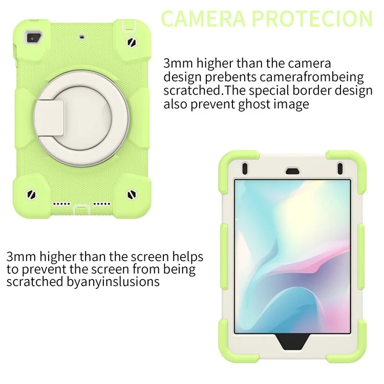 Support D'amortissement IPad Mini (2019) 7,9 Pouces / Mini 4 Couvercle De Tablette Avec Protection Contre Les Chutes D'angle Renforcé Avec Sangle D'épaule - Matcha Green