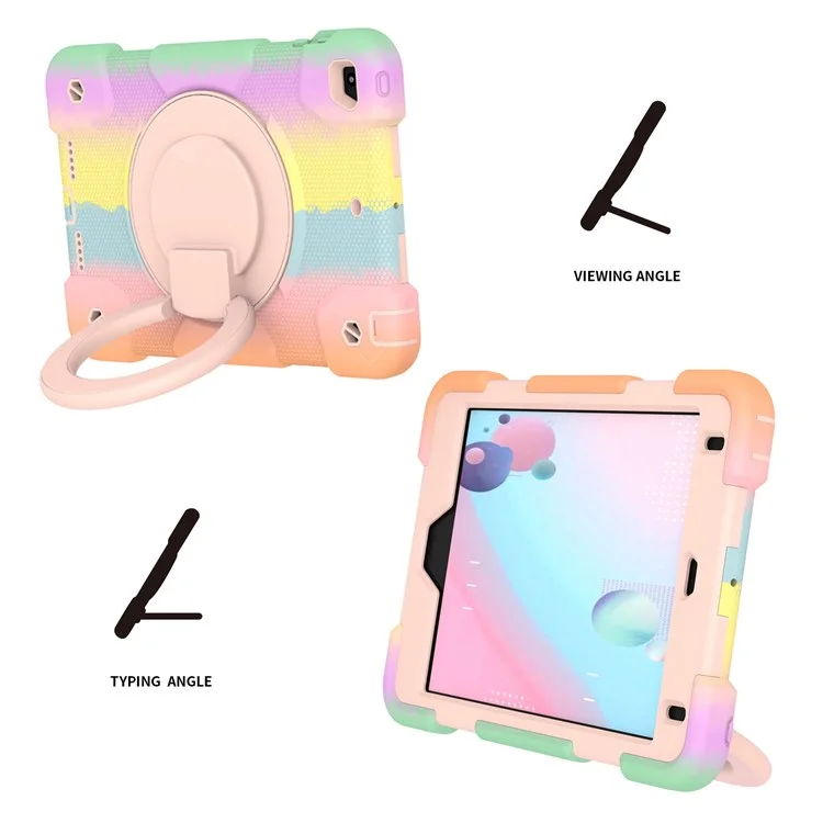 Para Ipad Mini (2019) 7,9 Polegadas/mini 4 Tampa Colorida de Comprimido à Prova de Choque de Choque PC + Silicone Drop-proof Case Com Alça de Ombro - Ouro Rosa Colorido
