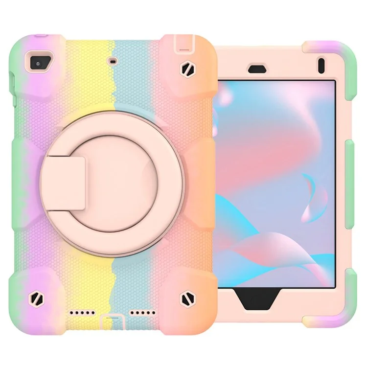 Para Ipad Mini (2019) 7,9 Polegadas/mini 4 Tampa Colorida de Comprimido à Prova de Choque de Choque PC + Silicone Drop-proof Case Com Alça de Ombro - Ouro Rosa Colorido