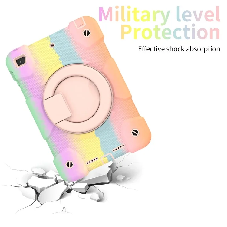 Para Ipad Mini (2019) 7,9 Polegadas/mini 4 Tampa Colorida de Comprimido à Prova de Choque de Choque PC + Silicone Drop-proof Case Com Alça de Ombro - Ouro Rosa Colorido