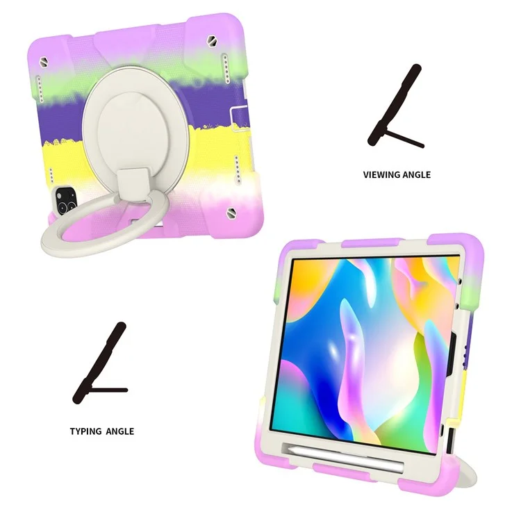 Für Ipad Pro 11-Zoll(2021)/(2020)/(2018)/ipad Air(2022)/(2020) Farbenfrohes Tablet Cover Kratzfestes Kickstand Case Mit Schultergurt - Farbenfrohes Lila