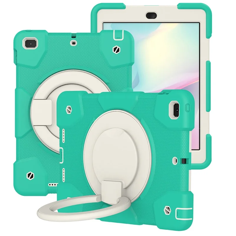 Case di Protezione Del Cavalletto Per Ipad 9,7 Pollici (2018)/(2017)/iPad Air 2, PC Resistente All'impatto + Copertura Ibrida Silicone Con Spalla Cinghia - Menta Verde