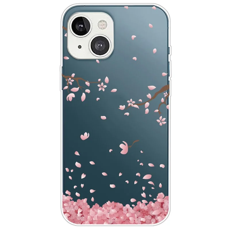 Anti-drop Protection TPU Phone Case for iPhone 14 6.1 inch, IMD Stylish Pattern Printing Cover - Sakura