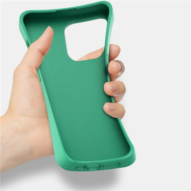 For iPhone 14 Pro 6.1 inch Starry Sky Series Biodegradable Phone Case Wheat Straw + TPU Scratch-resistant Matte Back Shell - Green