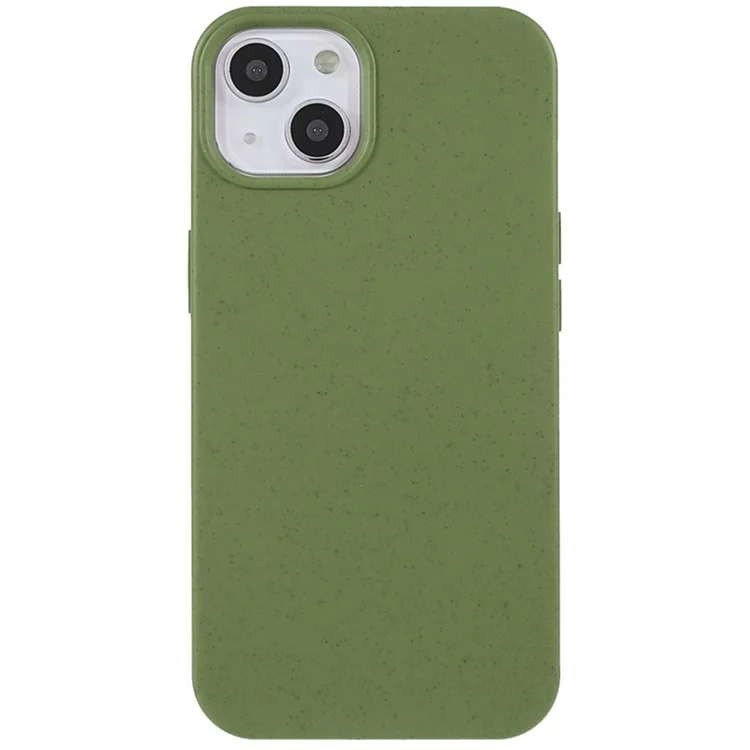 For iPhone 14 6.1 inch Starry Sky Series Wear-resistant Phone Case Soft TPU Biodegradable Wheat Straw Matte Back Shell - Blackish Green