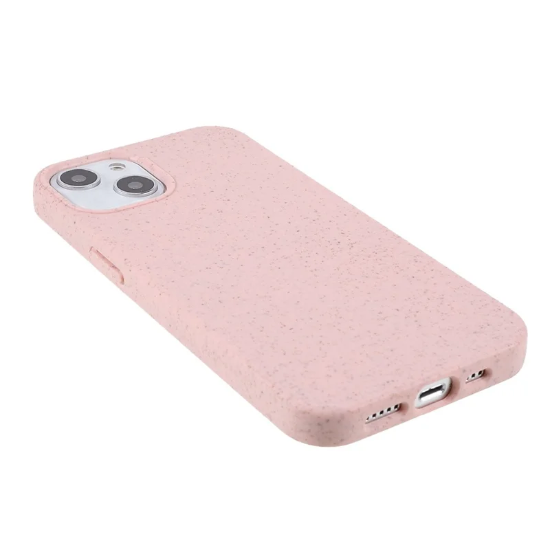 For iPhone 14 6.1 inch Starry Sky Series Wear-resistant Phone Case Soft TPU Biodegradable Wheat Straw Matte Back Shell - Pink