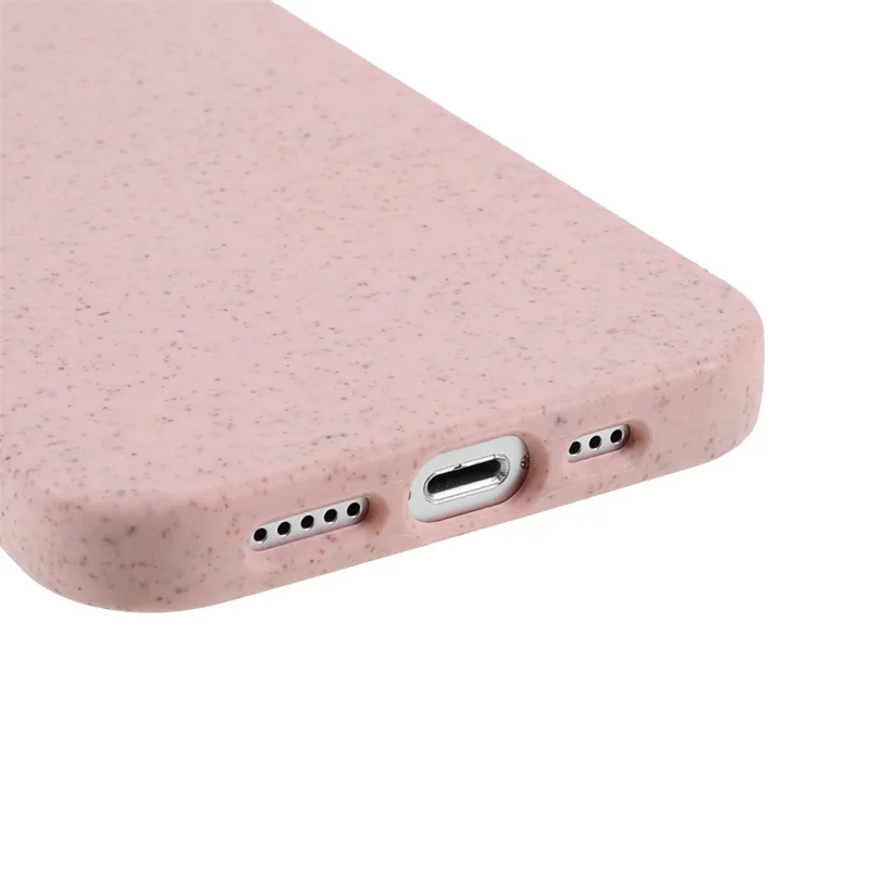 For iPhone 14 6.1 inch Starry Sky Series Wear-resistant Phone Case Soft TPU Biodegradable Wheat Straw Matte Back Shell - Pink